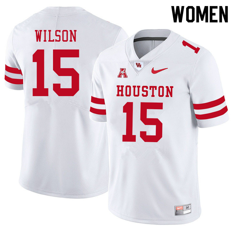 Women #15 Mark Wilson Houston Cougars College Football Jerseys Sale-White
